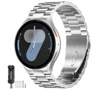 SUNDAREE No Gap Strap Compatible with Samsung Galaxy Watch 7 44MM/6 Classic 47MM/5 Pro 45MM/FE 40MM,Men Woman Stainless Steel Metal Band for Watch 7/6/5/4 46MM 43MM 42MM,Silver