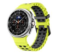SUNDAREE Strap Compatible with Samsung Galaxy Watch 9/8 Classic 46MM 44MM 40MM LTE, Bicolor Men Woman Silicone Sport Breathable Bracelet Smartwatch Band for SM-L500/SM-L350/SM-L340/SM-L330,Lime+Grey