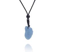 Sundarwald Tiny Raw Aquamarine Stone Pendant Necklace For Men Women, Natural Blue Crystal, Dainty Jewlery Gift for Him and Her