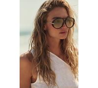 Sunday Afternoon Oversized Aviator Sunglasses at Free People in Tort & Grey Green - female