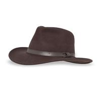 Sunday Afternoons Montana Hat, Men's Wool Felt Fedora, Cowboy Hat, UPF 50+ Sun Protection, 3" Western Style Brim, Leather Hatband, Stain Resistant, Walnut, Medium