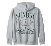 Sunday Club Table Tennis Net Wars, Small Talk Graphic Zip Hoodie