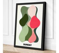 Sunday Forms Mid Century Canvas Wall Art Print 18x12 Inch