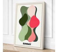 Sunday Forms Mid-Century Canvas Wall Art Print 24x16 Inch (61 x 41 cm)
