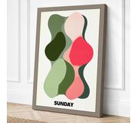Sunday Forms Mid Century Canvas Wall Art Print 36x24 Inch