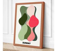 Sunday Forms Mid Century Canvas Wall Art Print 36x24 Inch