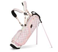 Sunday Golf El Camino Golf Bag by - Lightweight Stand Bag with Double Strap - Easy to Carry - Fits a Full Set of Clubs. Minimalist Golfers, and Golf Carts (Pink & White Check)
