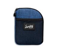 Sunday Golf Golf Valuables Pouch with Clip by | Zippered, Water Resistant Nylon, for Extra Tees, Pencils, Ball Markers (Blue/Black)
