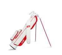 Sunday Golf Loma Bag - Lightweight Sunday Golf Bag with Strap and Stand - Easy to Carry Golf Bag - Golf Stand Bag for The Driving Range, Par 3 and Executive Courses, 31 Inches Tall (Red/Off White)