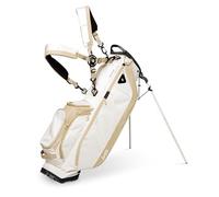 Sunday GolfRyder Stand Bag:Lightweight Golf Bag,2.2kg(4.9 lbs), Features Waterproof Zippers,7 Spacious Pockets,Velcro Glove Holder and Rain Hood.Ideal Golf Stand Bag for Up to 14 Clubs,Toasted Almond