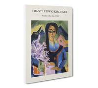 Sunday In The Alps By Ernst Ludwig Kirchner Canvas Print | Gallery Wrapped 30mm Frame Wall Art | 20x14 inches | Ready to Hang | Surrealist Picture | Living Room Bedroom Lounge Office