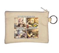 Sunday Productivity Expectations vs Reality Key Chain Coin Purse Beige