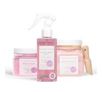 Sunday Rain Acai Berry Bundle, Luxury Nourishing Bath Crystals 1 x500g, Brightening Body Scrub for Extra Smooth Skin 1 x, 265g, and Refreshing and Fruity Hair & Body Mist 1 x 200ml, with Vitamin Rich