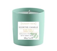 Sunday Rain Aloe Vera & Sweet Mint Soy Candle, with Aromatherapy Oils, Up to 40 Hours Burn Time, Refreshing & Calming Fragrance, 265g