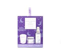Sunday Rain Sweet Dreams Trio, Vegan and Cruelty Free Pamper Gift Set with Bath Soak, Body Scrub and Room & Pillow Mist, Calming Lavender Scent, 3 Piece