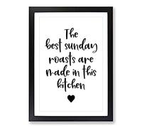 Sunday Roasts Typography Framed Print | A2 Black Framed Wall Art | Ready to Hang | Modern Positive Affirmations Picture | Living Room Bedroom Lounge Office