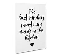 Sunday Roasts Typography Quote Canvas Print | Gallery Wrapped 30mm Frame Wall Art | 30x20 inches | Ready to Hang | Modern Typography Picture | Living Room Bedroom Lounge Office