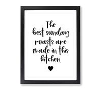 Sunday Roasts Typography Quote Framed Print | A3 Black Framed Wall Art | Ready to Hang | Modern Positive Affirmations Picture | Living Room Bedroom Lounge Office