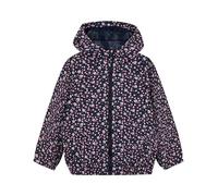 SUNDAY ROSE Boys Girls Rain Jackets Lightweight Waterproof Hooded Raincoats Windbreakers for Kids Dark Blue Pink Flower14