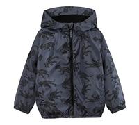 SUNDAY ROSE Boys Rain Jacket Lightweight Breathable Raincoat Waterproof Hooded Windbreaker For Kids Dinosaur Print Size 8