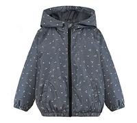 SUNDAY ROSE Girls Rain Jackets Lightweight Water Reistant Wind Breakers Hooded Raincoats For Kid Grey Cherry Size 12