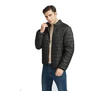 SUNDAY ROSE Lightweight Waterproof Jackets Mens Packable Quilted Puffer Coat Raincoat Black Size L