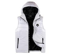 SUNDAY ROSE Mens Hooded Body-Warmer Water Resistant Vest Jacket Solid Lightweight Windproof Gilet White M
