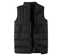 SUNDAY ROSE Men's Outerwear Gilets Waterproof Classic Quilted Body Warmers Lightweight Vest Black M