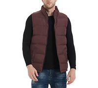 SUNDAY ROSE Men's Outerwear Puffer Gilets Jackets Windproof Zipper Pocket Warm Body Warmers Burgundy XL