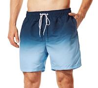 SUNDAY ROSE Men's Swim Trunks Quick Dry Bathing Suits with Breathable Mesh Lining Noveltly Fashion Board Shorts S-XXL, Blue Gradient, X-Large