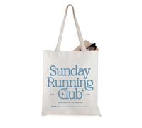 Sunday Running Club Tote Bag Jogger Jogging Runner Fitness Gym Gift Designed for Runners (Sunday Running Tote EU)