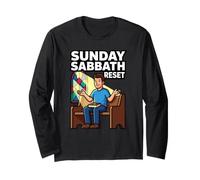 Sunday Sabbath Reset Recharge Relaxation Christian Rest Day Long Sleeve T-Shirt