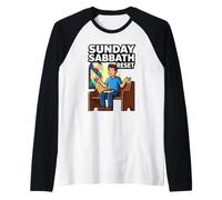Sunday Sabbath Reset Recharge Relaxation Christian Rest Day Raglan Baseball Tee
