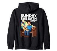 Sunday Sabbath Reset Recharge Relaxation Christian Rest Day Zip Hoodie
