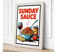 Sunday Sauce Vintage Canvas Wall Art Print 24x16 Inch
