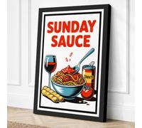 Sunday Sauce Vintage Canvas Wall Art Print 24x16 Inch