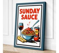 Sunday Sauce Vintage Canvas Wall Art Print 24x16 Inch