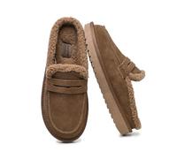 Sunday Walks Genuine Cow Suede Extra-Comfort Women's Clog Mules, Arianna | A Genuine Cow Suede Upper And A Cozy Faux Shearling Lining Deliver Extra-Comfort in A Backless, Cushioned-Platform Clog Mules