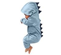 Sundaylike life Baby Dinosaur Costume Outfits Jumpsuit Romper Girl Clothes Infant Baby Boy Hooded Dinosaur Girls Outfits&Set My First Halloween (1-Blue, 6-12 Months)