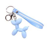 Sundaylike life Key Chain Creative Balloon Dog Cute Dog Keychain Custom PVC Cartoon Keyring 3D Soft Silicone Key Chain Easy Open Key Ring (Blue, One Size)