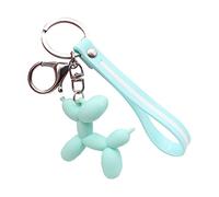 Sundaylike life Key Chain Creative Balloon Dog Cute Dog Keychain Custom PVC Cartoon Keyring 3D Soft Silicone Key Chain Easy Open Key Ring (Green, One Size)