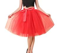 Sundaylike life Pink Tutu Adult Carnevale New Women Tulle Skirts Knee Length Long Adult Tutu Layered Short Prom Party Midi Skirt 80S Fancy Dress for Women Plus Size