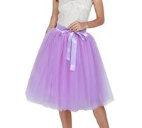 Sundaylike life Pink Tutu Adult Carnevale New Women Tulle Skirts Knee Length Long Adult Tutu Layered Short Prom Party Midi Skirt 80S Fancy Dress for Women Plus Size