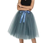Sundaylike life Pink Tutu Adult Carnevale New Women Tulle Skirts Knee Length Long Adult Tutu Layered Short Prom Party Midi Skirt 80S Fancy Dress for Women Plus Size