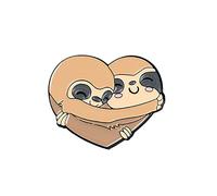 Sundaylike life Union Jack Pin Cartoon Love Sloth Funny Action Man With One Hand Holding Branches Hugging Heart Shaped Creative Brooch Union Jack Brooch