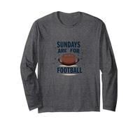 Sundays are for Football Long Sleeve T-Shirt, Adult Unisex, Dark Heather Grey, XXL