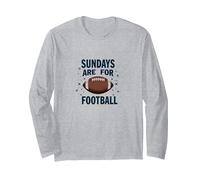 Sundays are for Football Long Sleeve T-Shirt, Adult Unisex, Heather Grey, XL