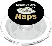 Sundays Are For Naps Cozy Sleeping Cat Weekend Wear Graphic PopSockets PopGrip for MagSafe