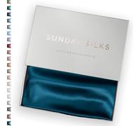SUNDAYSILKS™ Premium Silk Pillow Cases | 100% Mulberry Silk Pillowcase, All Sides Real 22 Momme Grade 6A Silk, Standard Queen, King Size Silk Pillowcases, Silk Pillow Case with Zipper [Midnight Blue]