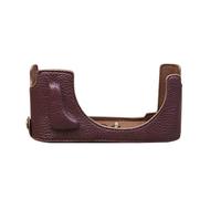 SundayZaZa Bottom Opening Top Layer Real Leather Grip Half Camera Case for Leica M11 Camera with Tripod Design Dark Brown